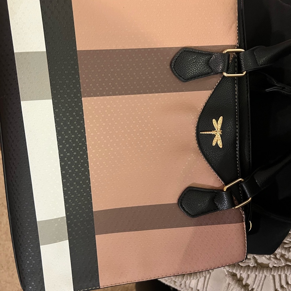 Elegant Pink and Black Tote Bag